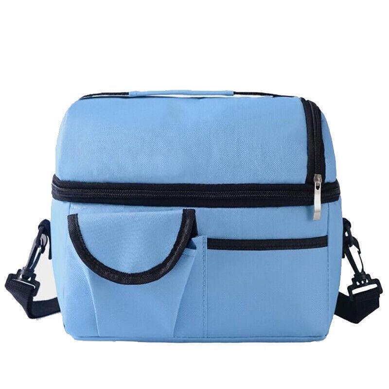 Insulated Lunch Bag Box Tote Cooler For Women Men Hot Cold Food Thermal - Wine Red