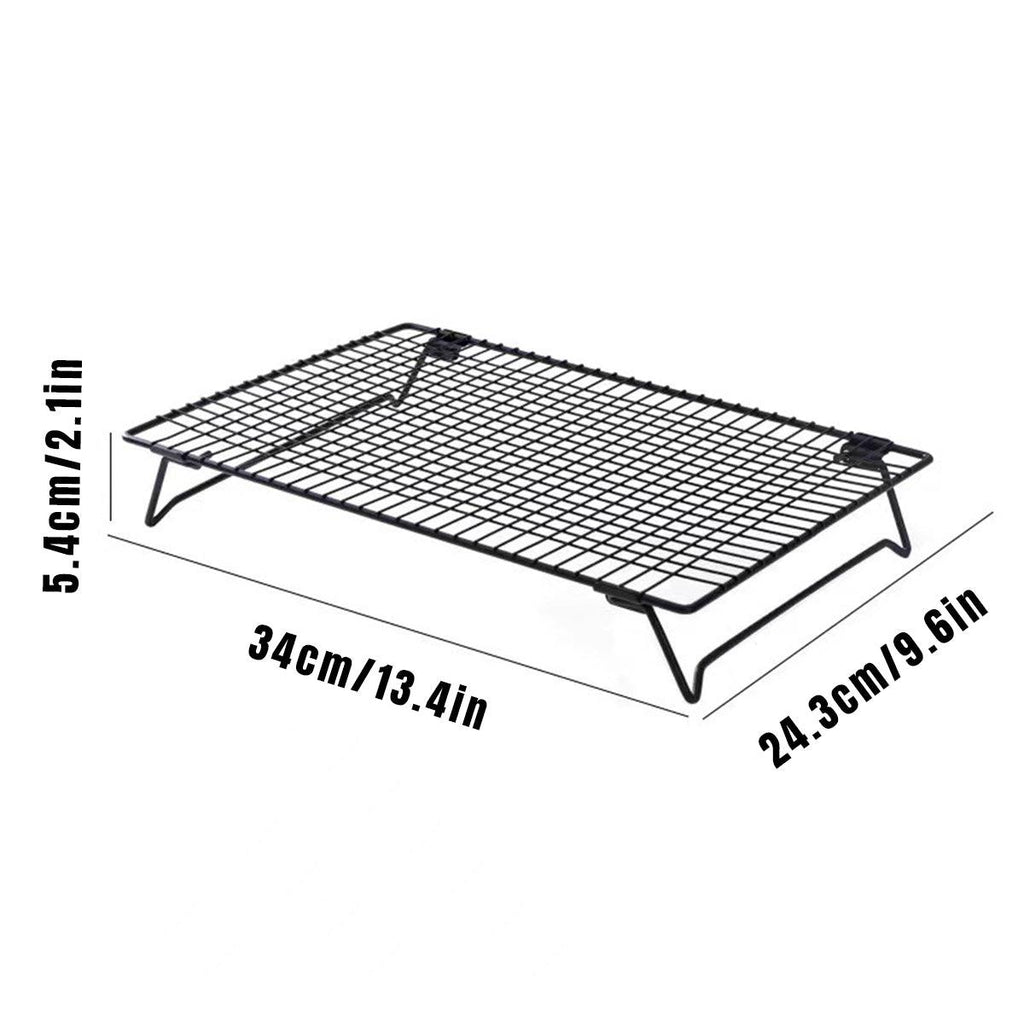 Collapsible Black Mesh Cake Cooling Rack Foldable Baking Tray for Kitchen Use