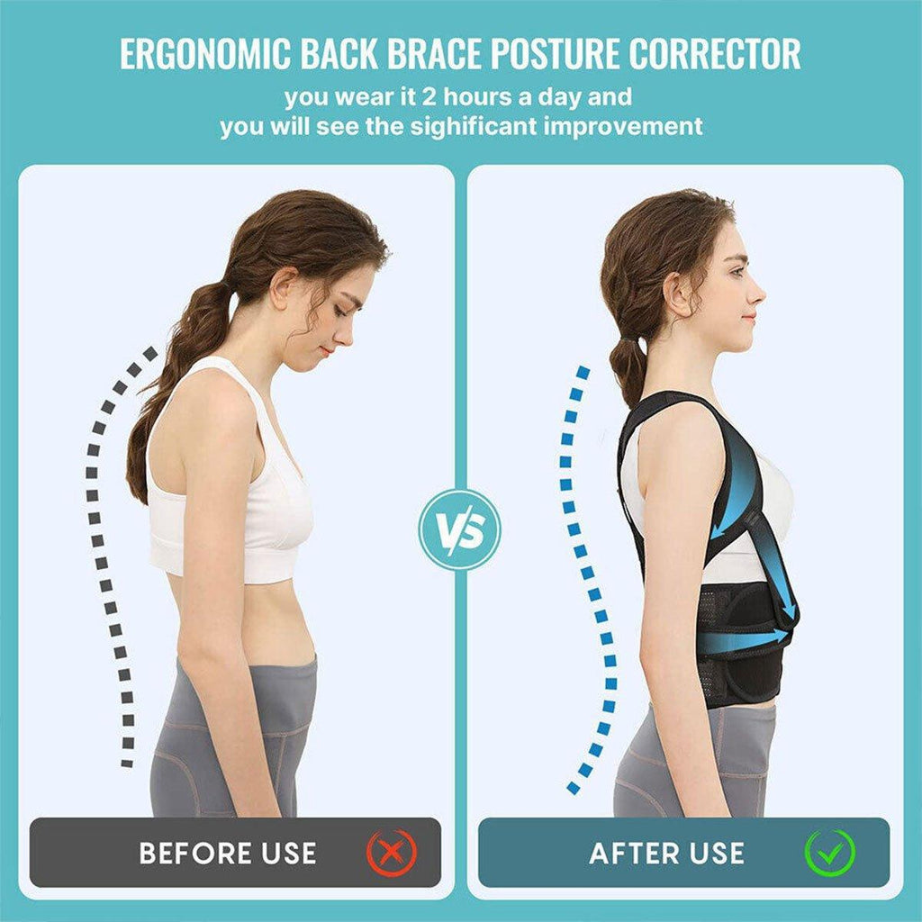 Adjustable Back Posture Corrector Support Belt for Unisex Hunchback Correction - L