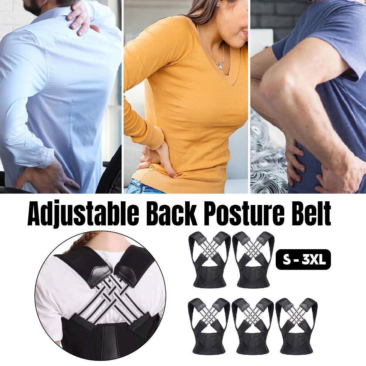 Adjustable Back Posture Corrector Support Belt for Unisex Hunchback Correction - M