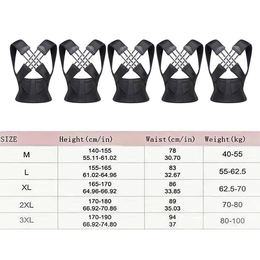 Adjustable Back Posture Corrector Support Belt for Unisex Hunchback Correction - M