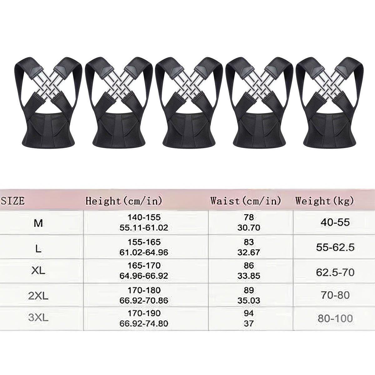 Adjustable Back Posture Corrector Support Belt for Unisex Hunchback Correction - M
