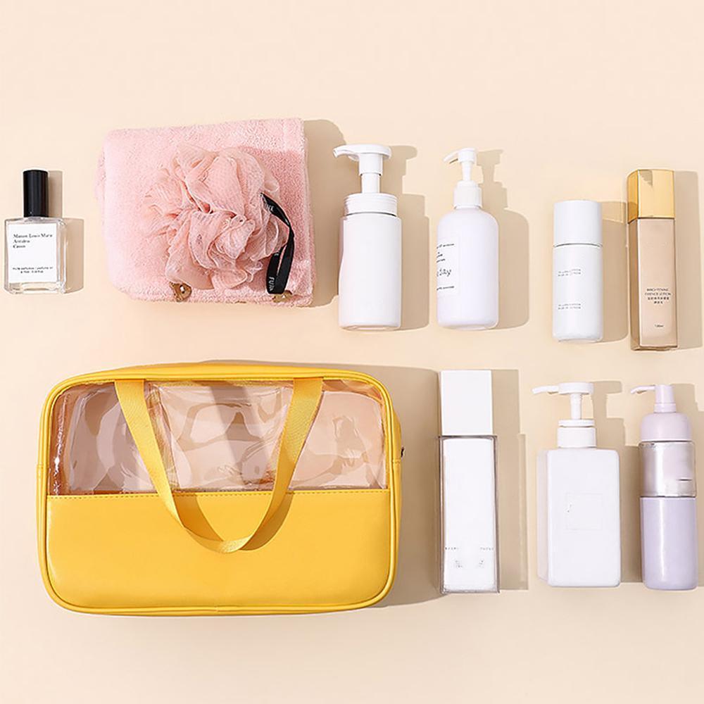 3pcs Large Capacity Waterproof Makeup Bag Set Translucent PU Travel Storage Bag - Cosmetic-Bag-3pcs-Black