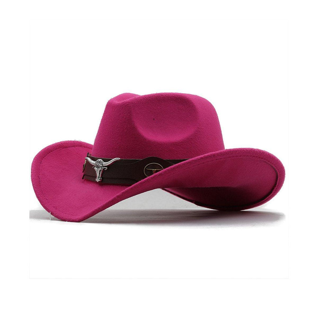 Vintage Woolen Felt Top Hat Cowboy Hat Classic Style Fashion Hat for Men - Black