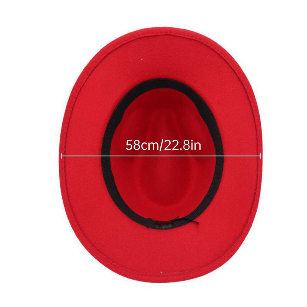 Western Cowboy Hat American  Jazz Hat for Men Women Upside Down Top Hat - Coffee