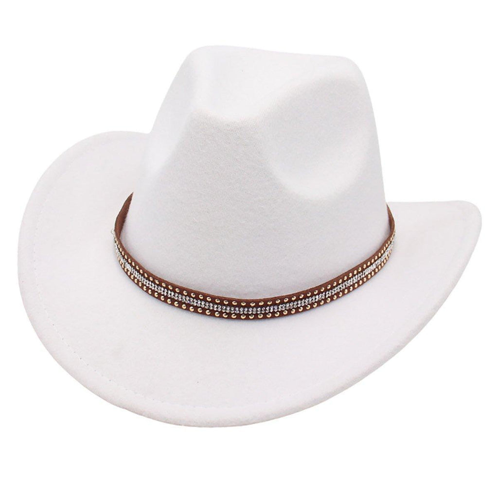 Western Cowboy Hat American  Jazz Hat for Men Women Upside Down Top Hat - Coffee