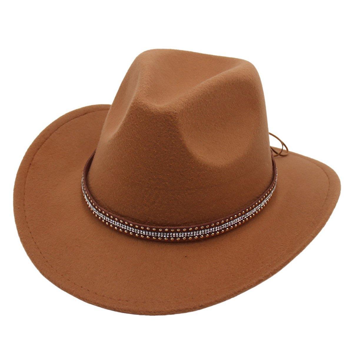 Western Cowboy Hat American  Jazz Hat for Men Women Upside Down Top Hat - Red