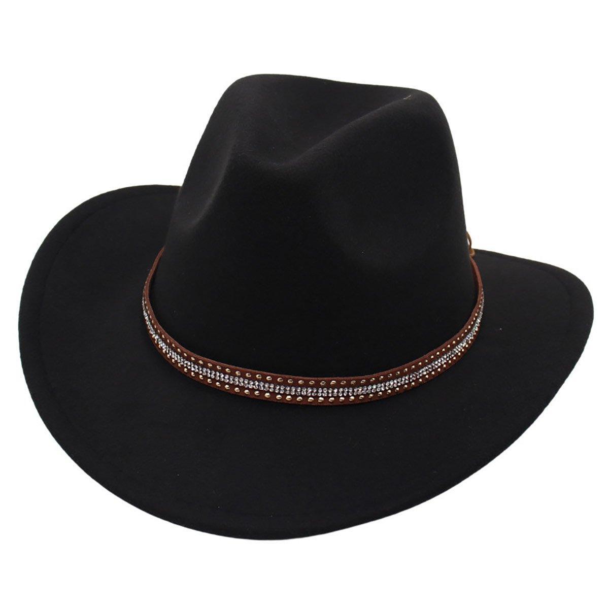 Western Cowboy Hat American  Jazz Hat for Men Women Upside Down Top Hat - Red