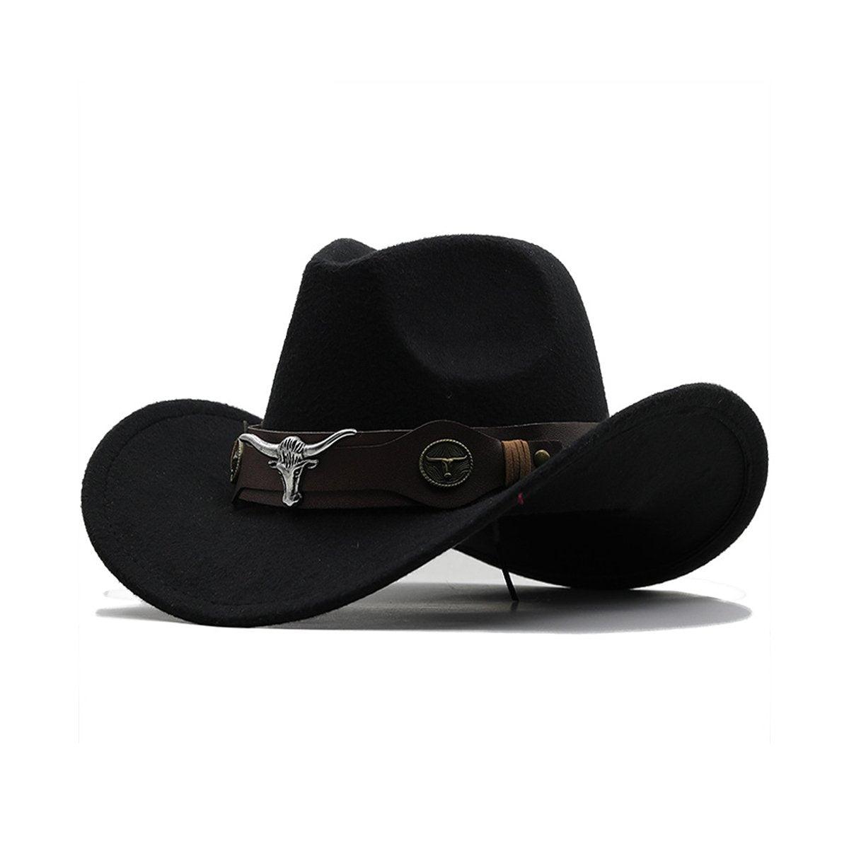 Vintage Woolen Felt Top Hat Cowboy Hat Classic Style Fashion Hat for Men - Rose Red