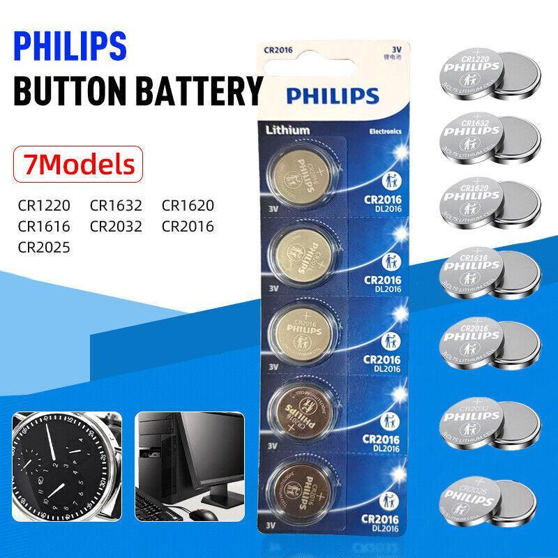 5-20Pcs Philips Cr1220 Cr1616 Cr1620 Cr1632 Cr2016 Cr2025 Cr2032 Button Battery - CR1220-20PCS