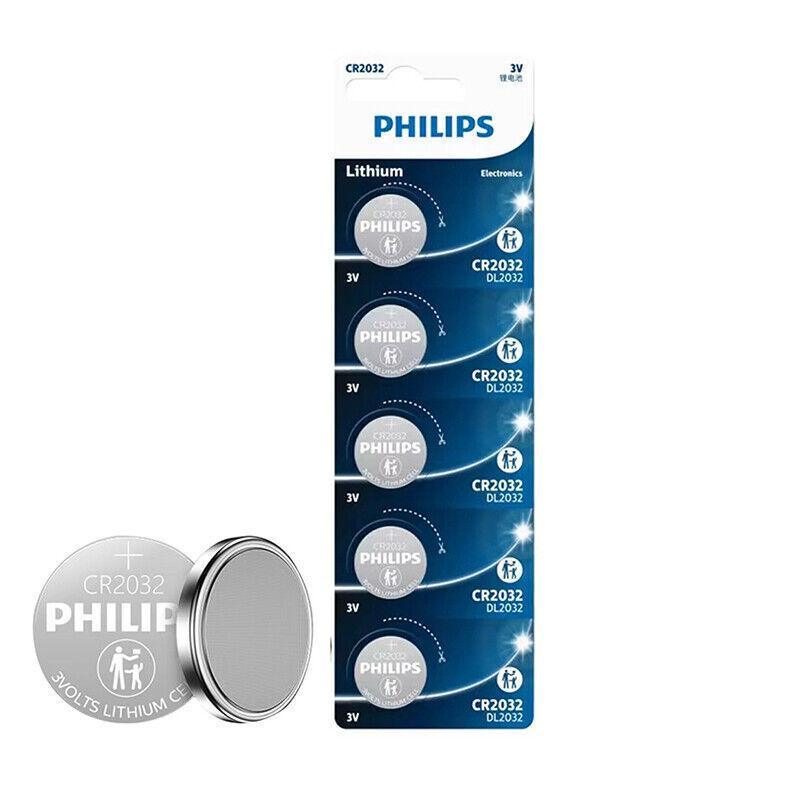 5-20Pcs Philips Cr1220 Cr1616 Cr1620 Cr1632 Cr2016 Cr2025 Cr2032 Button Battery - CR2032-5PCS