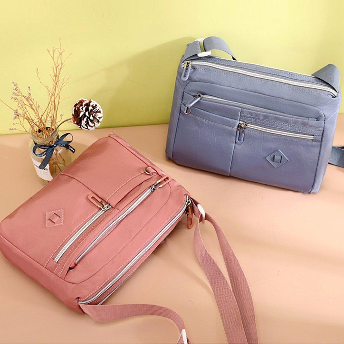 Ladies Large Capacity Crossbody Bag Single Shoulder Small Square Bag Handbag - Light Blue