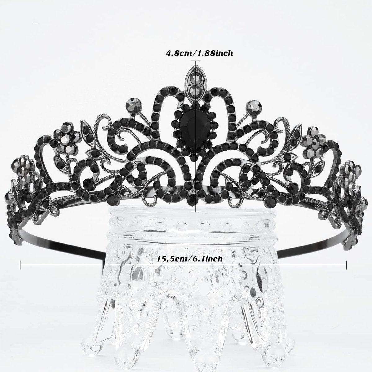 Princess Rhinestone Queen Hair Tiara Headband Hair Accessories Crystal Crown - Silver-Pink