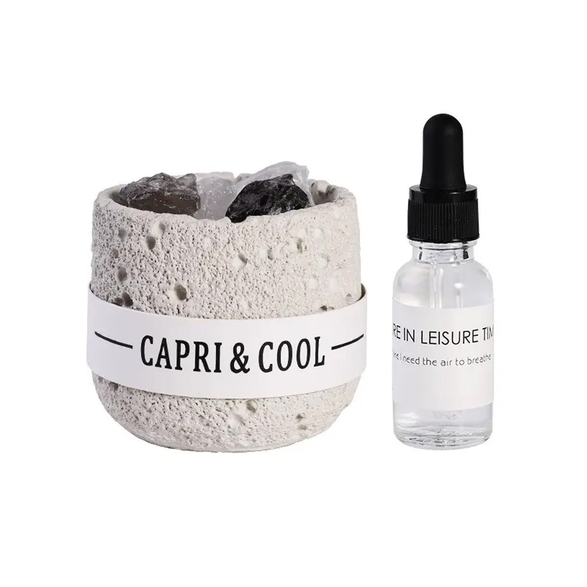 Crystal Stone Oil Diffuser Passive Aromatherapy Set White Natural Bedroom Decor - Blue Bellflower