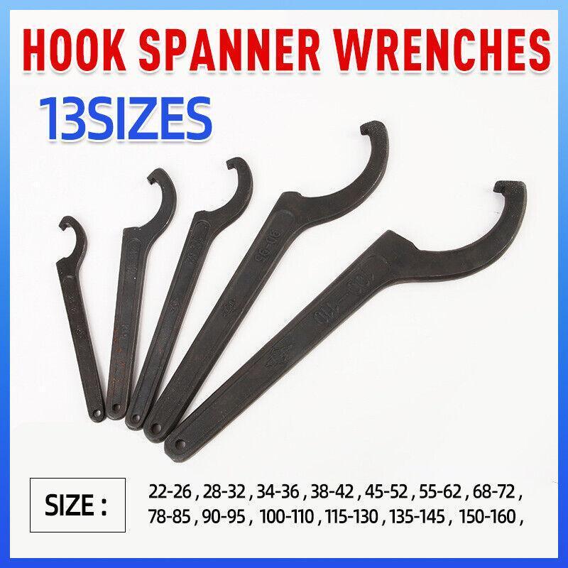 Adjustable C Spanner Hook Wrench Tool for Motorcycle Bike Repair 22 to 160mm - 22-26