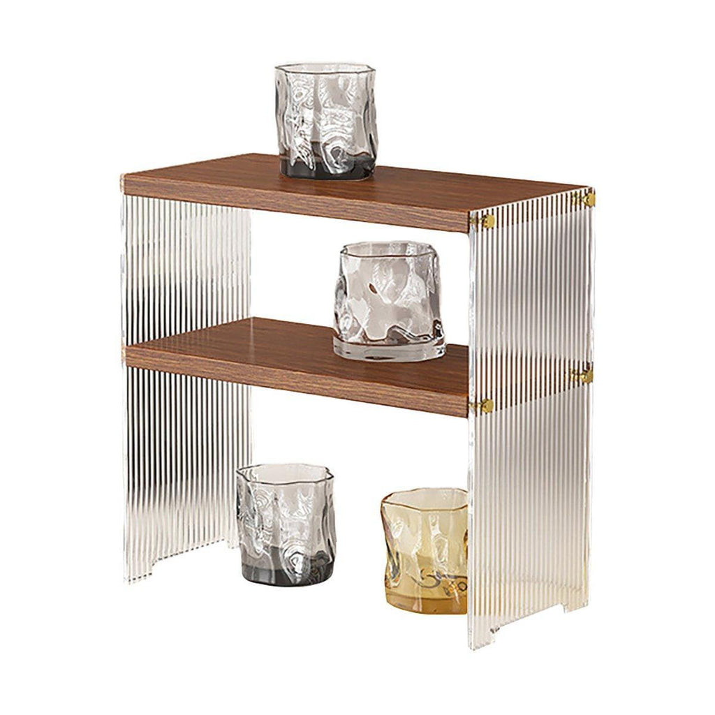 Acrylic Desktop Cup Holder Multi-Purpose Portable Storage Organizer For Home - Wood