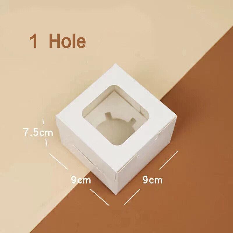 Cupcake Box Cases 1/2/4/8/12 Holes Window Face Cases Party Wedding Muffin Baking - 2 Holes 25PCS