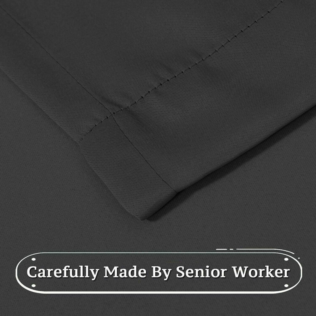 2pcs Semi Blackout Curtain Fabric Solid Colour Home Decor Drapes for Living Room - Dark Grey - 132x213cm