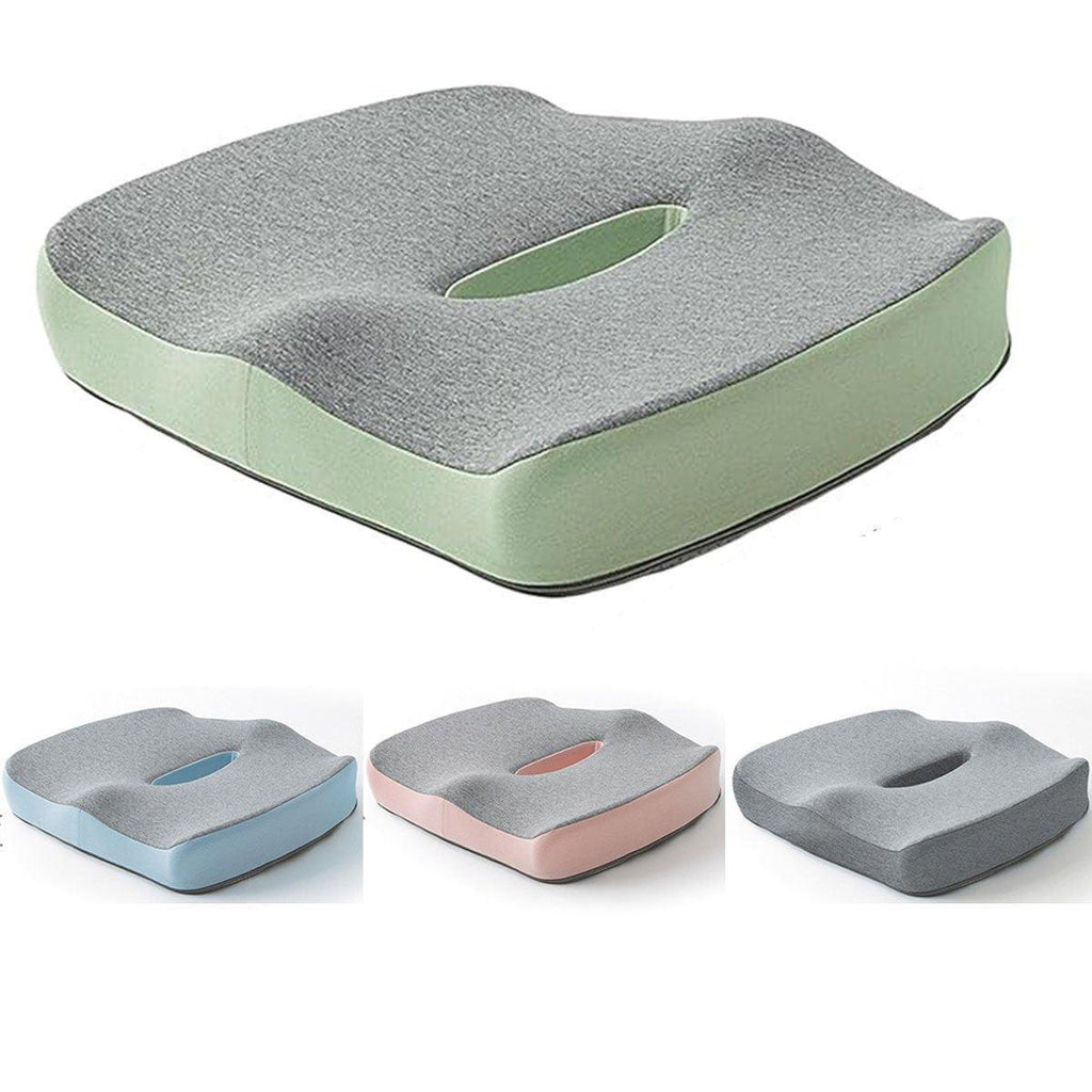 Memory Foam Seat Cushion for Office and Travel Support with Ergonomic Design - Grey