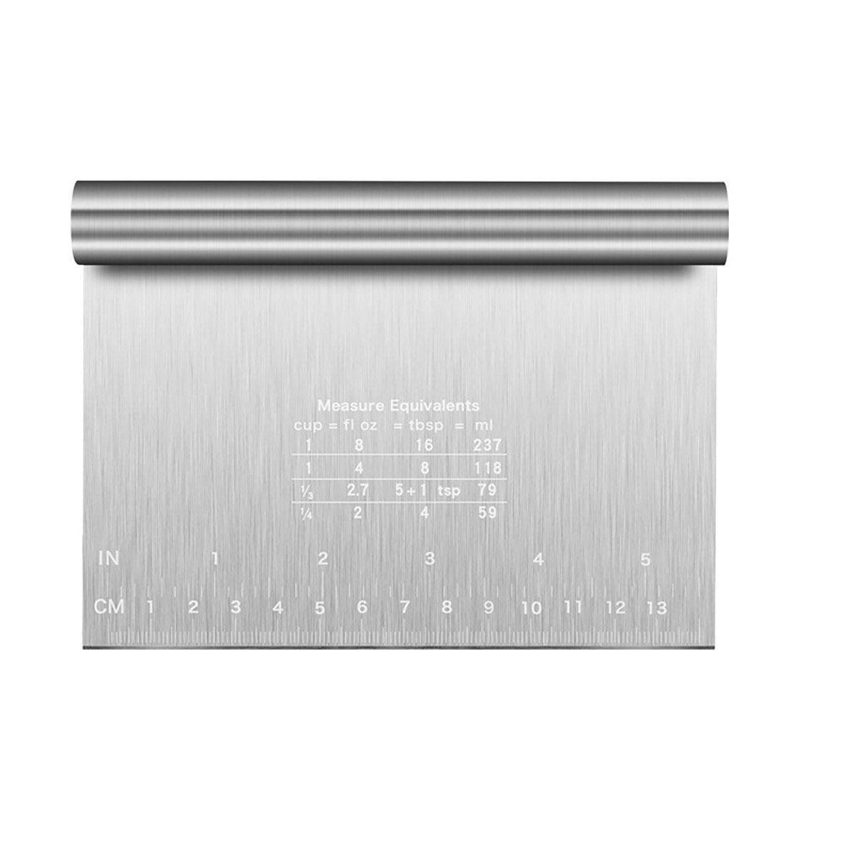 Stainless Steel Dough Cutter Knife Measurement Scraper Pastry Baking Tool - 30cm
