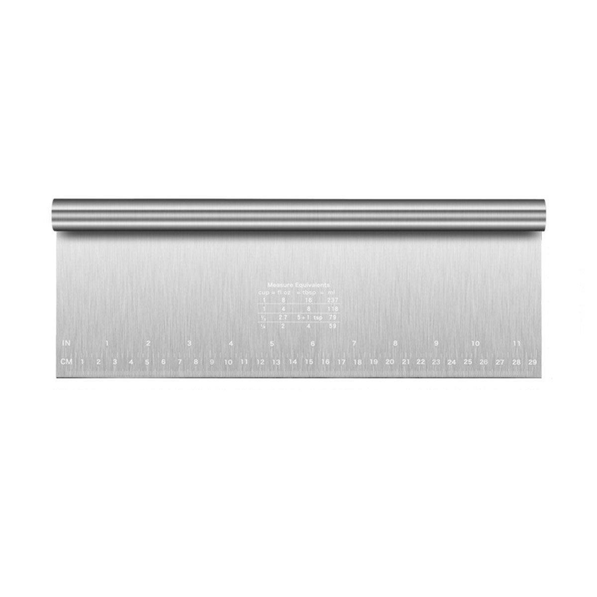 Stainless Steel Dough Cutter Knife Measurement Scraper Pastry Baking Tool - 30cm