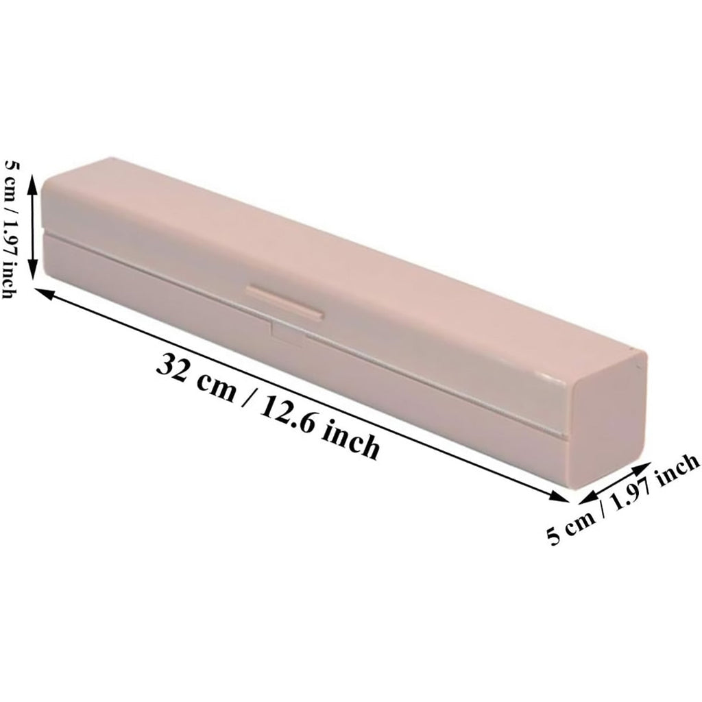 Plastic Food Wrap Dispenser Cutter Foil Cling Film Storage Holder Box Kitchen - Pink