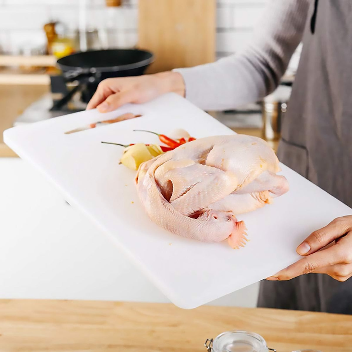 Plastic Cutting Board Small Size Chopping Board for Kitchen Food Prep Home Use - 33x20cm