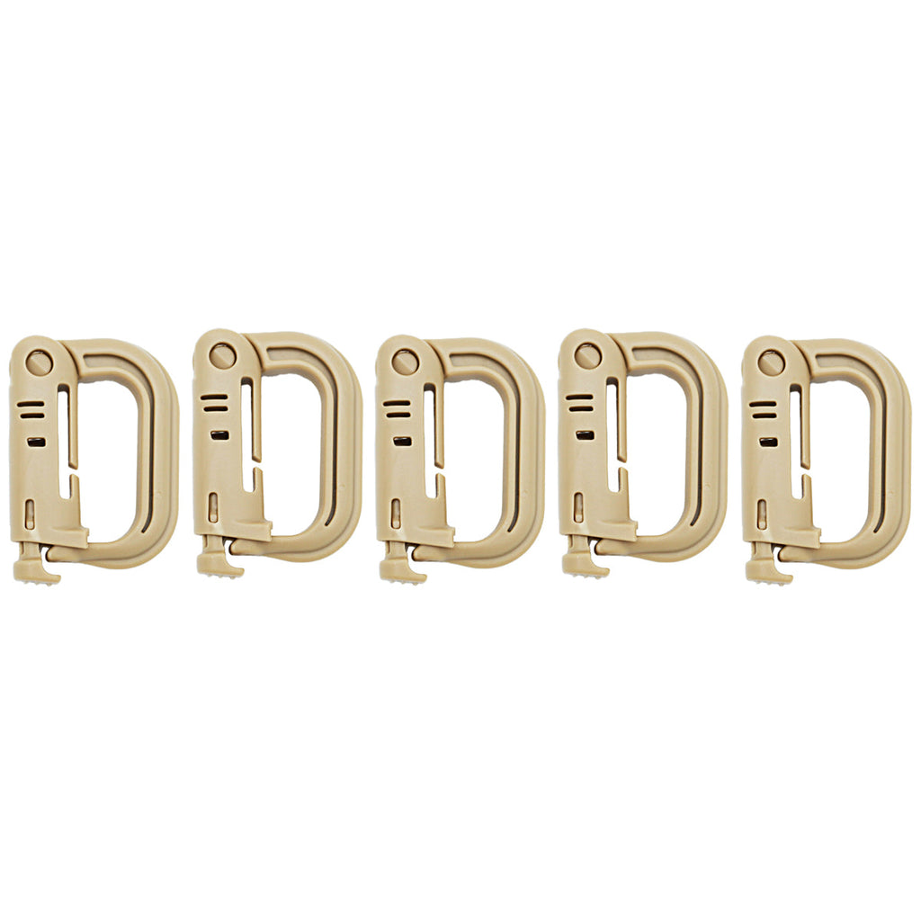 2/5pcs Outdoor D-ring Buckle for Backpack Mountaineering Hiking Camping Clip - 5pcs-Black