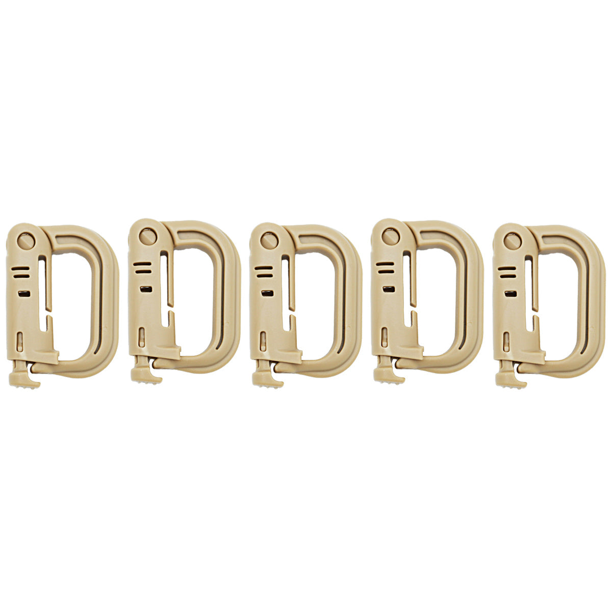 2/5pcs Outdoor D-ring Buckle for Backpack Mountaineering Hiking Camping Clip - 5pcs-Black
