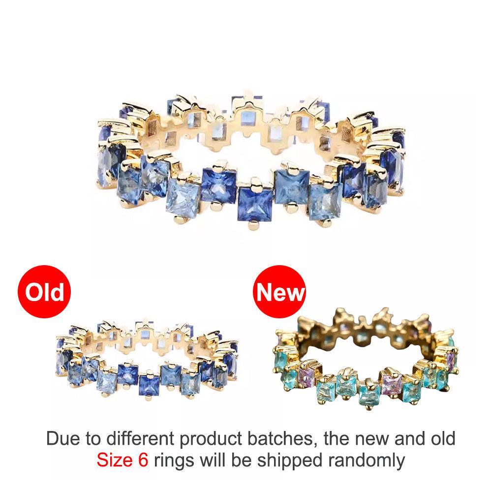 Square Design 1.2ct Simulated Diamond Women Engagement Ring Rose Gold Plated - Dark Blue-Size 8