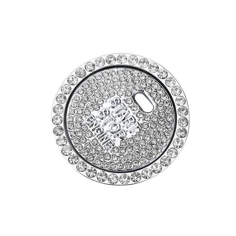 Bling Crystal Ring For Car One Key Engine Start Stop Decoration Button - Blue