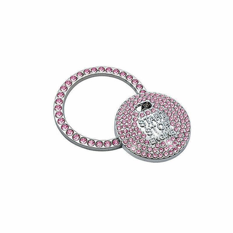 Bling Crystal Ring For Car One Key Engine Start Stop Decoration Button - White