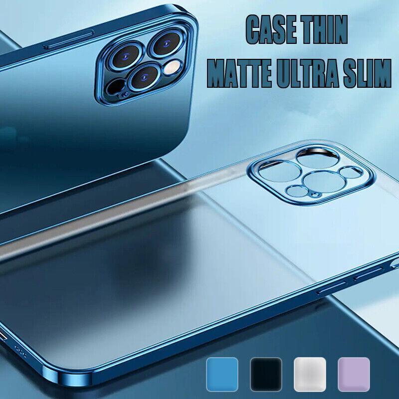 Purple For iPhone 13 12 11 Pro Max Case Thin Matte Ultra Slim Shockproof Clear Cover - iPhone 12 Pro