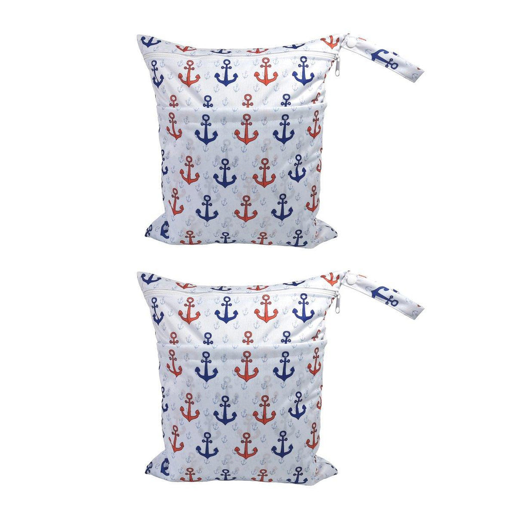 2PCS Cartoon Printed Diaper Bag Double Zipper Washable Storage Organizer - Colour Heart
