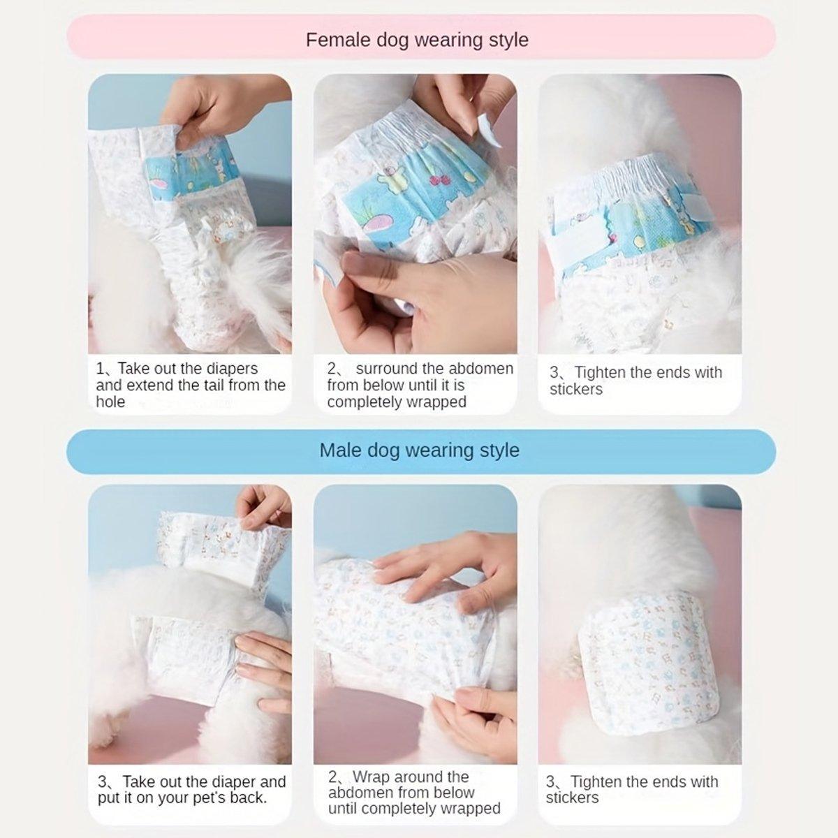 Dog Physiological Pants Pet Diaper Underwear for Hygiene and Incontinence Management - Female - L