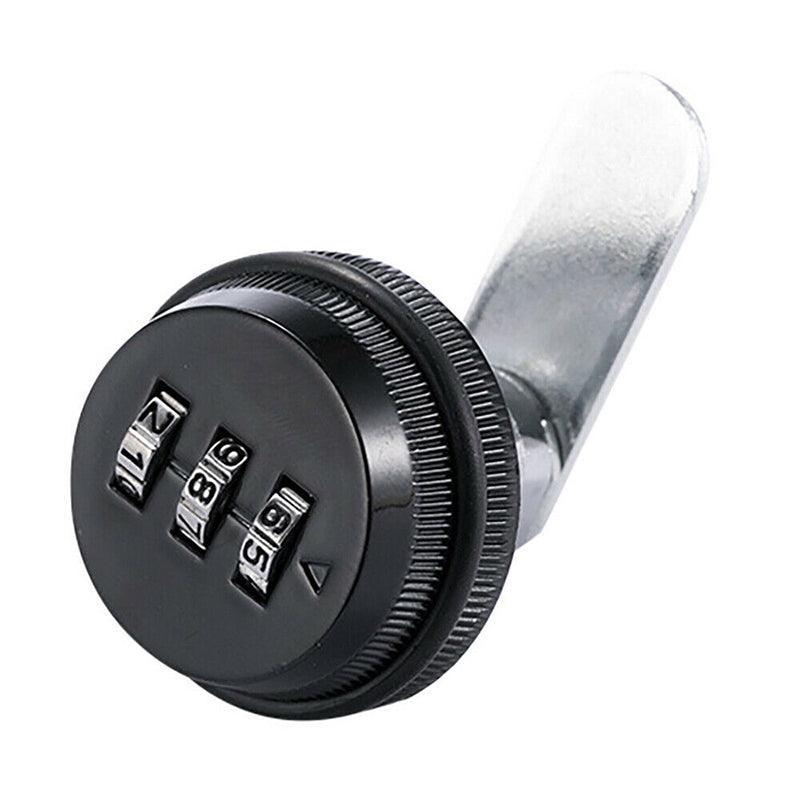 3 Digital Code Combination Cam Lock Furniture Post Mail Box Cabinet Locker Safe - Black