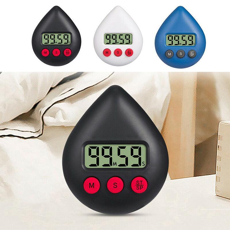 Water Drop Digital Timer Kitchen Study Alarm Countdown Electronic Clock 4 Colours - Blue