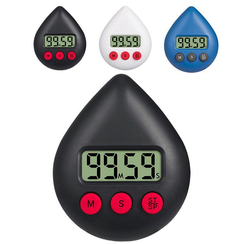 Water Drop Digital Timer Kitchen Study Alarm Countdown Electronic Clock 4 Colours - Pink