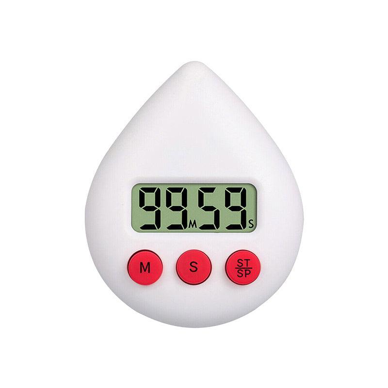 Water Drop Digital Timer Kitchen Study Alarm Countdown Electronic Clock 4 Colours - Pink