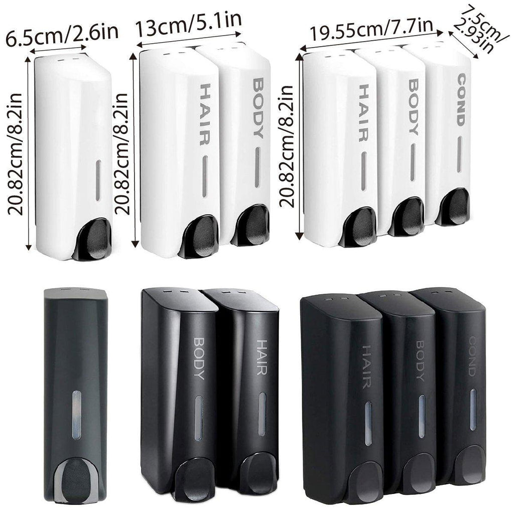Hotel Wall Mounted Soap Dispenser Bathroom Shampoo Shower Gel Hand Soap Box - White-Single