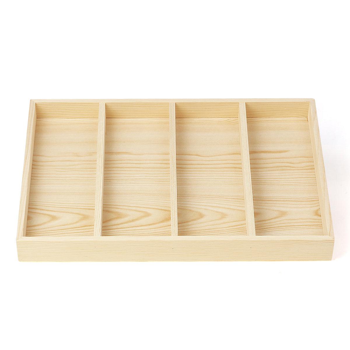 Wooden Jewellery Storage Box Display Tray Organizer for Rings Earrings Necklaces - Twelve Grids