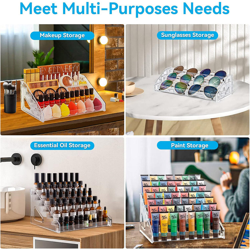 6/7 Layer Nail Polish Storage Box Multi Layer Clear Display Rack Organizer Stand - 6-Tier