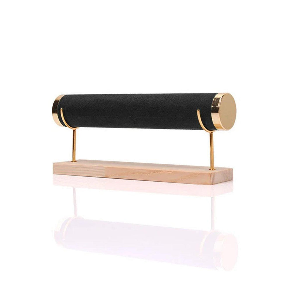 Wooden Bracelet Display Stand Single Tier Watch Bangle Holder Organizer Jewelry - Dark Grey