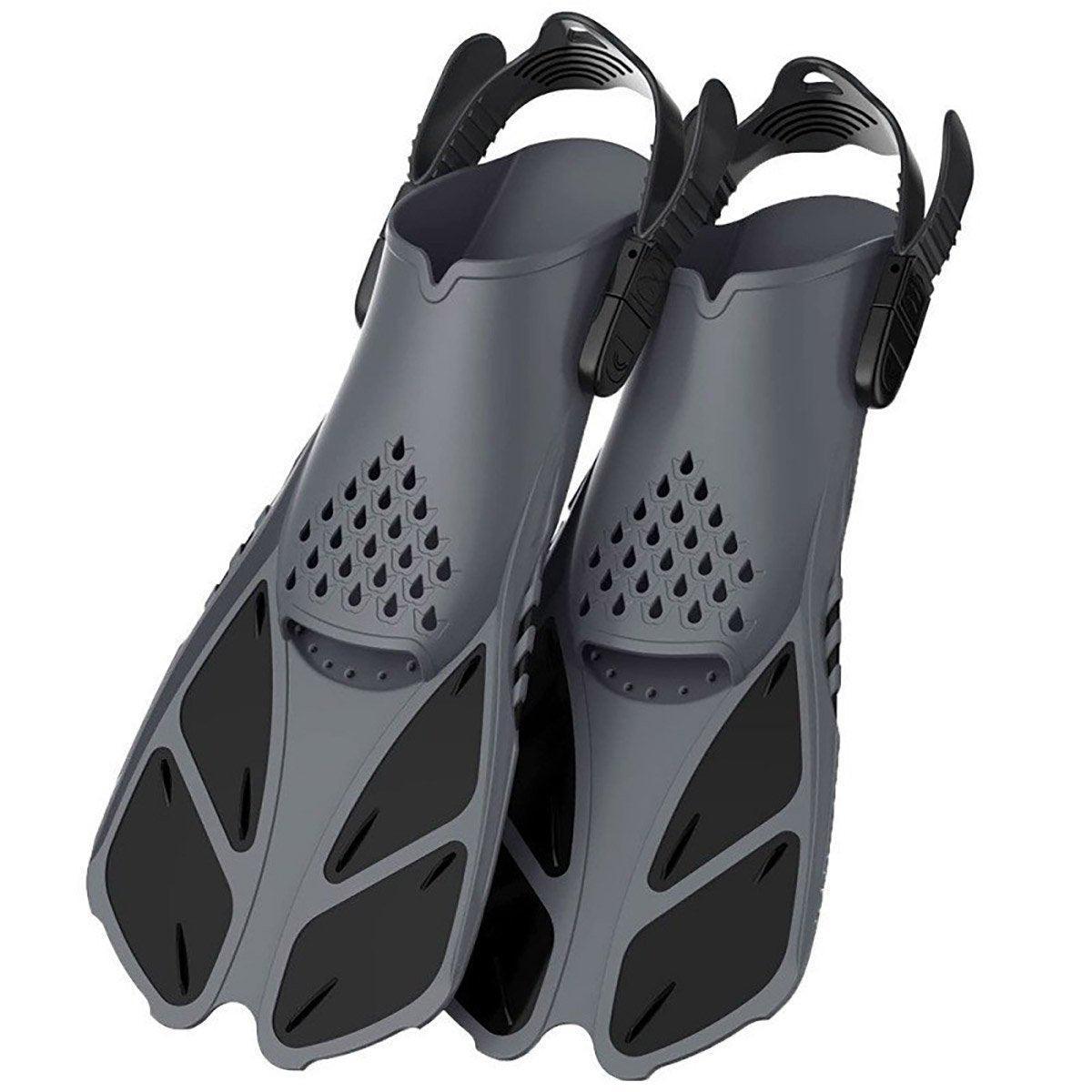 Adjustable Diving Flippers Swim Fins for Snorkeling Freestyle Training Gear - Purple-L/XL