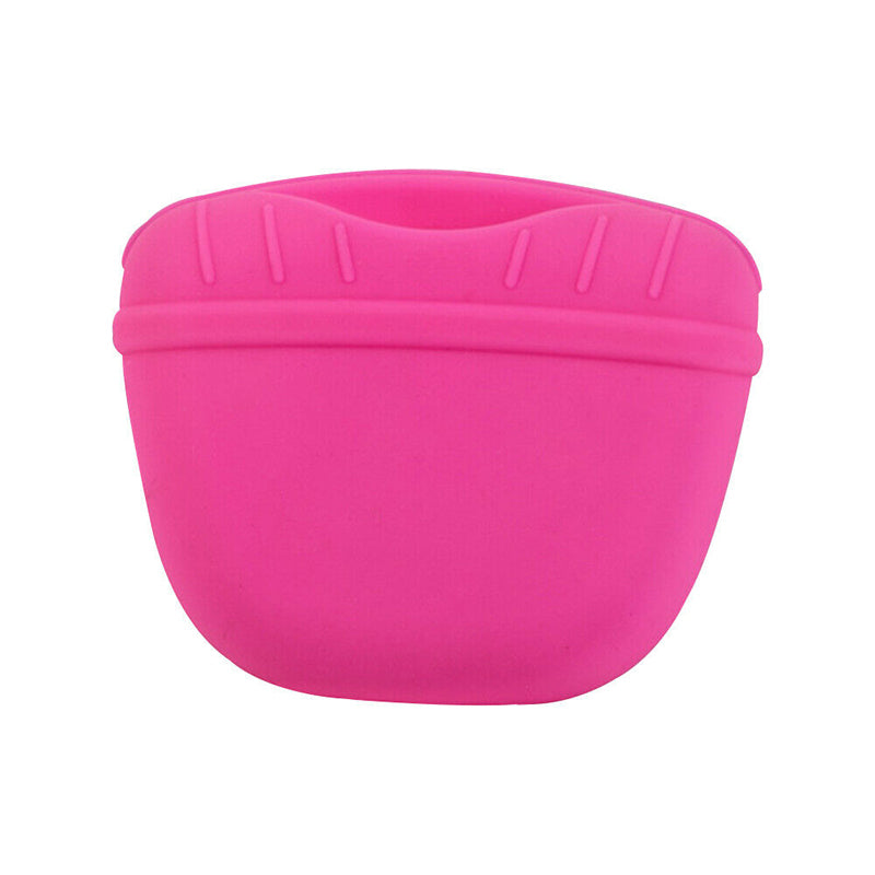 Dog Training Treat Bag Silicone Pet Pouch with Clip Waist Belt Snack Holder - Black