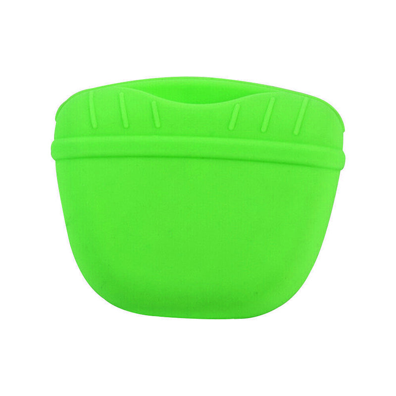 Dog Training Treat Bag Silicone Pet Pouch with Clip Waist Belt Snack Holder - Blue