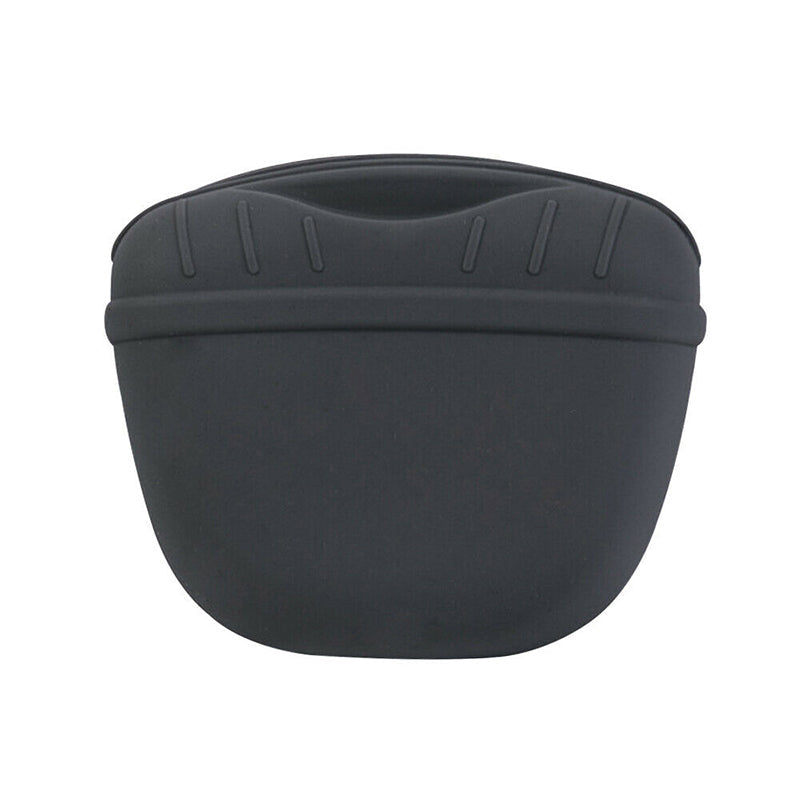 Dog Training Treat Bag Silicone Pet Pouch with Clip Waist Belt Snack Holder - Grey