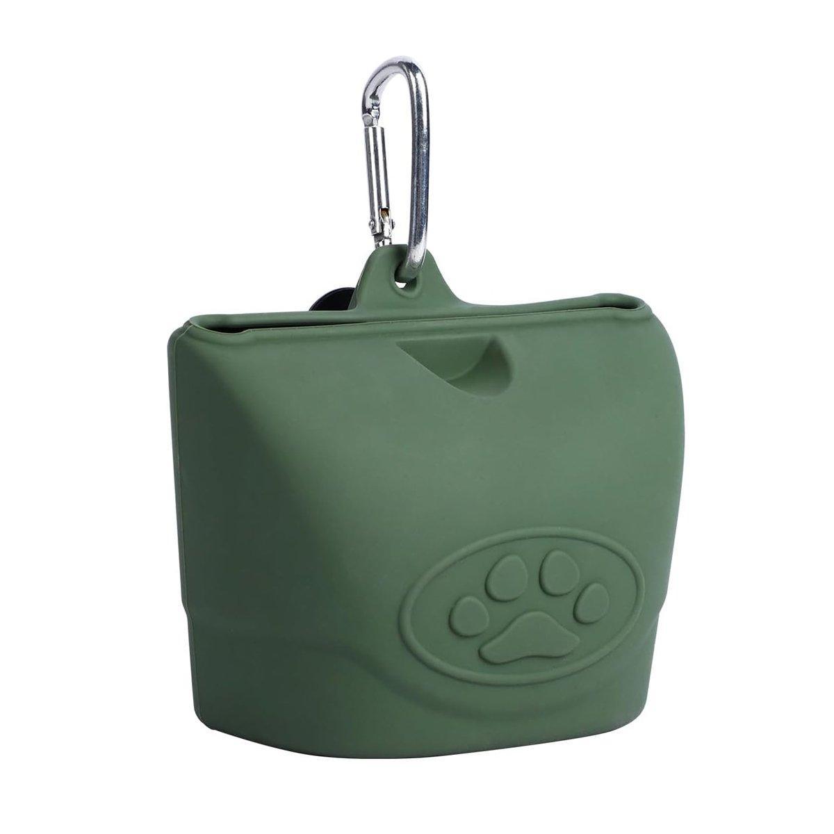 Portable Dog Food Bag Outdoor Walking Travel Feeding Pouch Pet Supplies - Light Green