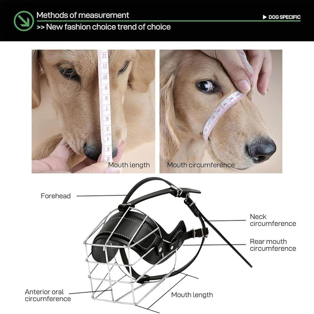 Anti Bite Anti Bark Dog Muzzle Mouthguard Adjustable for Small Medium Large Dogs - Brown-M