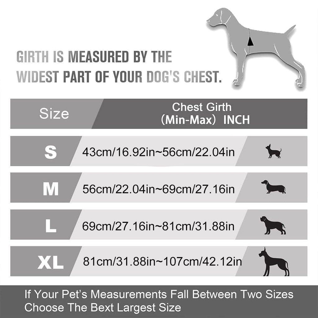 Adjustable No-Pull Dog Harness Vest S-XL Reflective Pet Training Outdoor Handle - Black-M